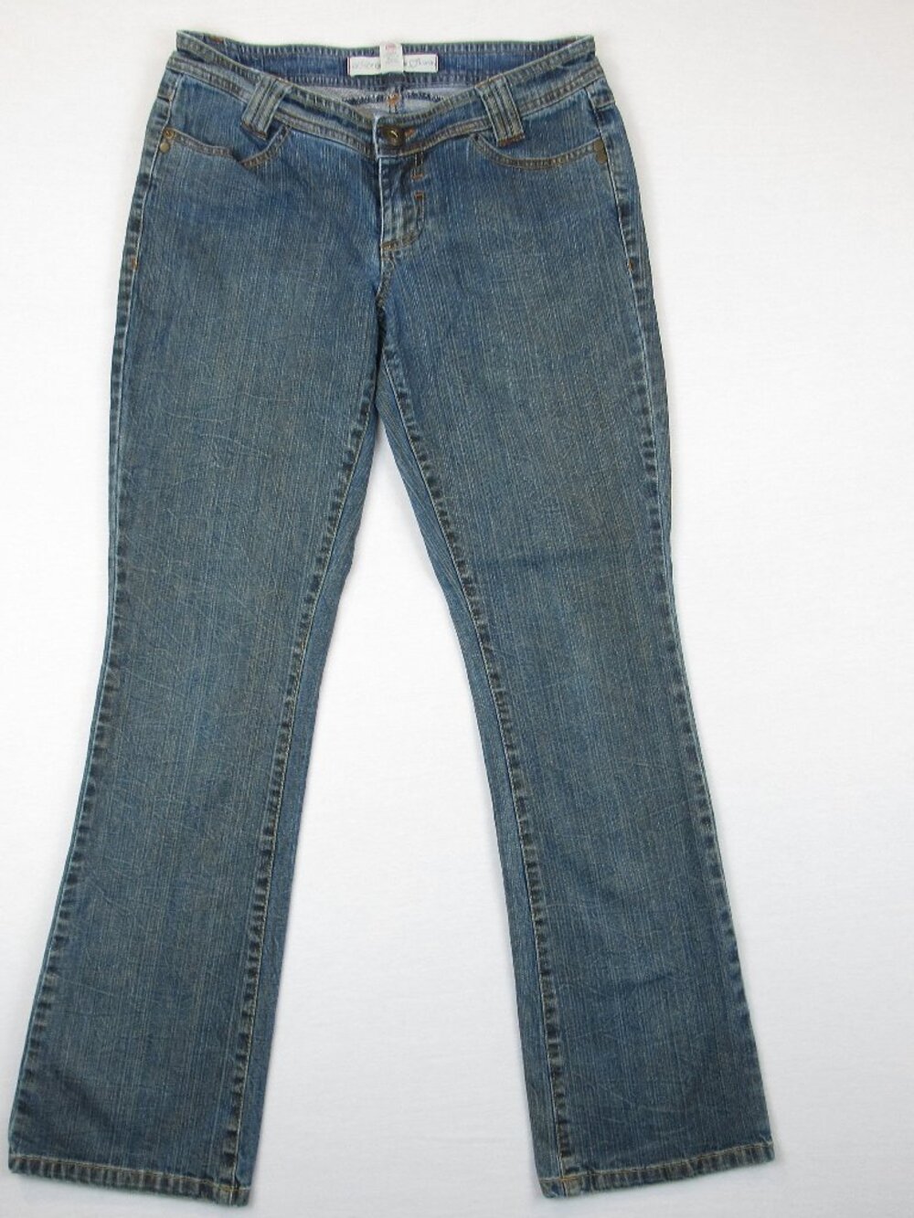 Y2K Vintage Ecko Red Flared Jeans Junior's Size 7 Embroidered Pocket Low Rise